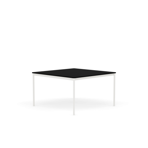 MUUTO stół BASE 128x128 czarny laminat / czarny ABS / biała podstawa
