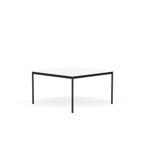 MUUTO stół BASE 128x128 biały laminat / biały ABS / czarna podstawa