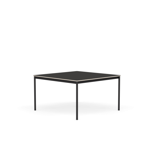 MUUTO stół BASE 128x128 czarne linoleum / sklejka / czarna podstawa
