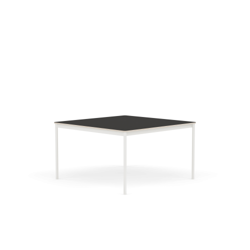 MUUTO stół BASE 128x128 czarne linoleum / sklejka / biała podstawa