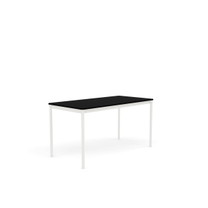 MUUTO stół BASE 140x70 czarny laminat / czarny ABS / biała podstawa