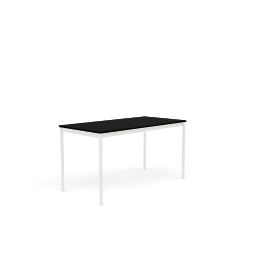 MUUTO stół BASE 140x70 czarny laminat / czarny ABS / biała podstawa