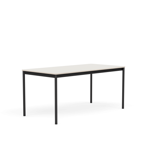 MUUTO stół BASE 160x80 biały nanolaminat / sklejka / czarna podstawa