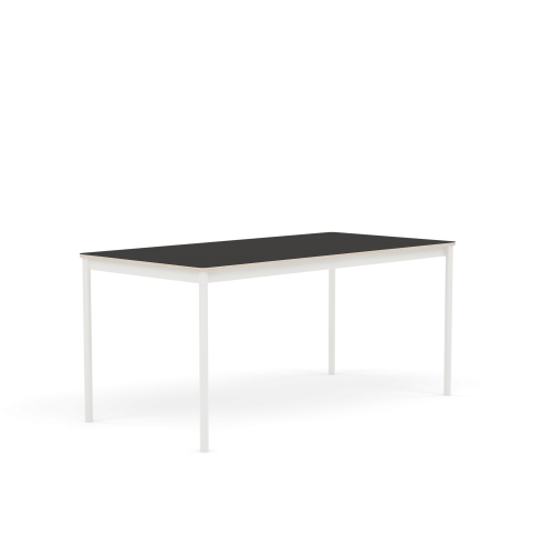 MUUTO stół BASE 160x80 czarne linoleum / sklejka / biała podstawa