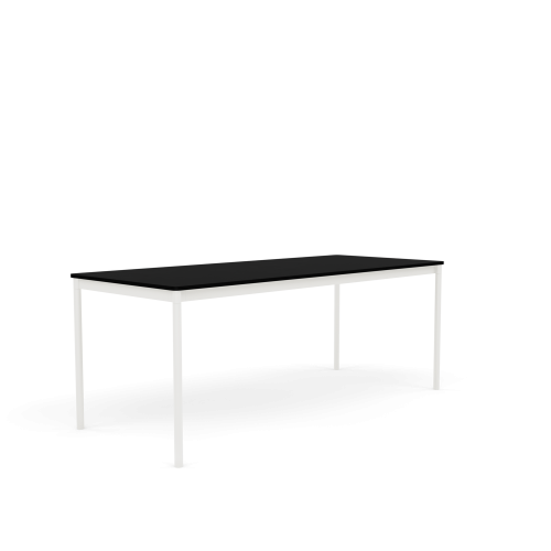 MUUTO stół BASE 190x80 czarny laminat / czarny ABS / biała podstawa