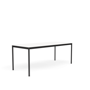 MUUTO stół BASE 190x80 biały laminat / biały ABS / czarna podstawa