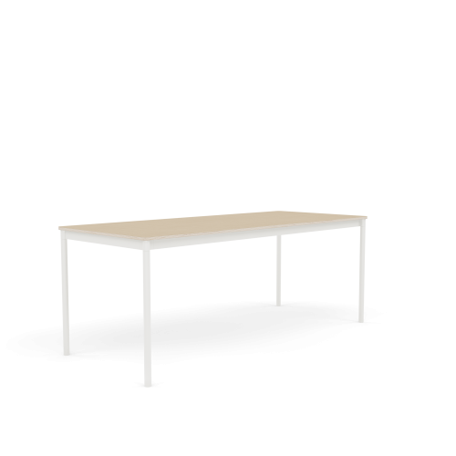 MUUTO stół BASE 190x80 fornir dębowy / sklejka / biała podstawa