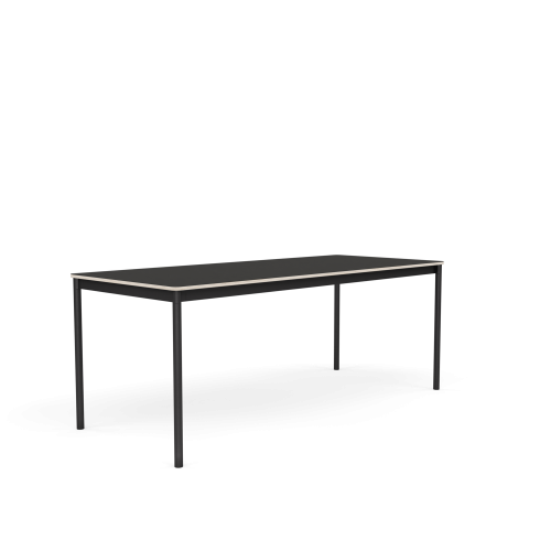 MUUTO stół BASE 190x80 czarne linoleum / sklejka / czarna podstawa