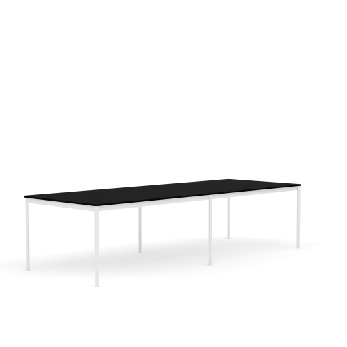 MUUTO stół BASE 300x110 czarny laminat / czarny ABS / biała podstawa