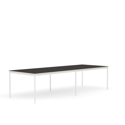 MUUTO stół BASE 300x110 czarne linoleum / sklejka / biała podstawa