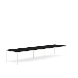 MUUTO stół BASE 440x110 czarny laminat / czarny ABS / biała podstawa