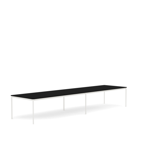 MUUTO stół BASE 440x110 czarny laminat / czarny ABS / biała podstawa