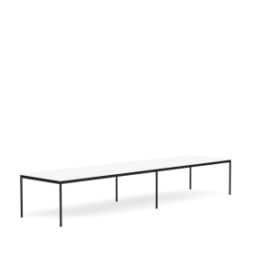 MUUTO stół BASE 440x110 biały laminat / biały ABS / czarna podstawa
