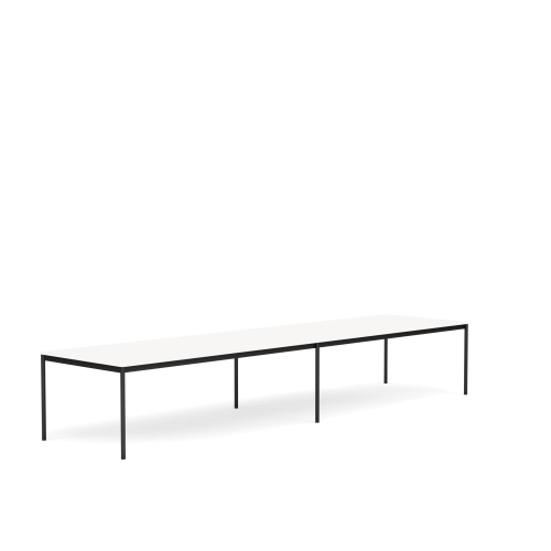 MUUTO stół BASE 440x110 biały laminat / biały ABS / czarna podstawa