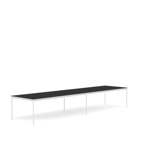 MUUTO stół BASE 440x110 czarny nanolaminat / sklejka / biała podstawa