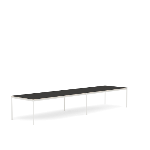 MUUTO stół BASE 440x110 czarne linoleum / sklejka / biała podstawa