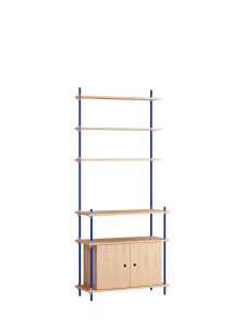 MOEBE system regałowy s.200.1.C dąb | głęboki niebieski 