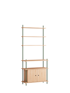 MOEBE system regałowy s.200.1.C dąb | sosnowa zieleń