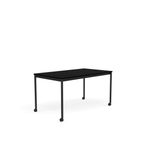 MUUTO stół z kółkami BASE 140x80 czarny laminat / czarny ABS / czarna podstawa