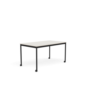 MUUTO stół z kółkami BASE 140x80 biały nanolaminat / sklejka / czarna podstawa