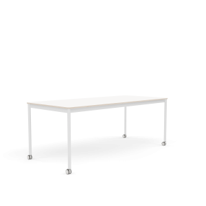 MUUTO stół z kółkami BASE 190x85 biały laminat / sklejka / biała podstawa