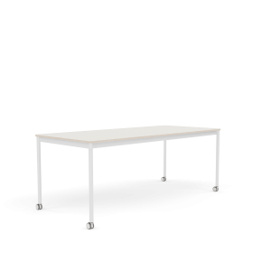MUUTO stół z kółkami BASE 190x85 biały nanolaminat / sklejka / biała podstawa
