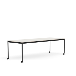 MUUTO stół z kółkami BASE 250x90 biały nanolaminat / sklejka / czarna podstawa