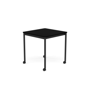 MUUTO stół z kółkami BASE 70x70 czarny laminat / czarny ABS / czarna podstawa