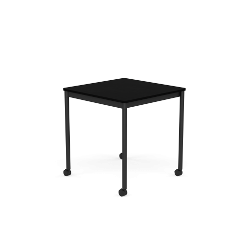 MUUTO stół z kółkami BASE 70x70 czarny laminat / czarny ABS / czarna podstawa