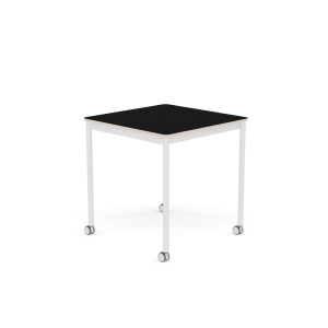 MUUTO stół z kółkami BASE 70x70 czarny laminat / sklejka / biała podstawa
