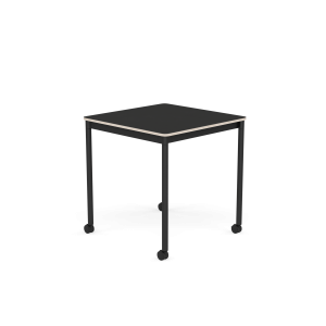 MUUTO stół z kółkami BASE 70x70 czarny nanolaminat / sklejka / czarna podstawa