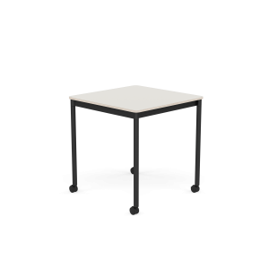 MUUTO stół z kółkami BASE 70x70 biały nanolaminat / sklejka / czarna podstawa