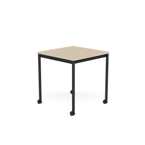 MUUTO stół z kółkami BASE 70x70 fornir dębowy / sklejka / czarna podstawa