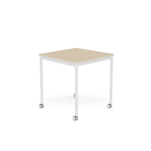 MUUTO stół z kółkami BASE 70x70 fornir dębowy / sklejka / biała podstawa
