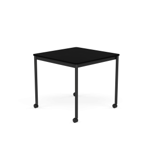 MUUTO stół z kółkami BASE 80x80 czarny laminat / czarny ABS / czarna podstawa