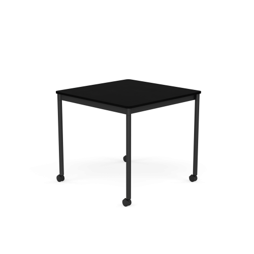 MUUTO stół z kółkami BASE 80x80 czarny laminat / czarny ABS / czarna podstawa