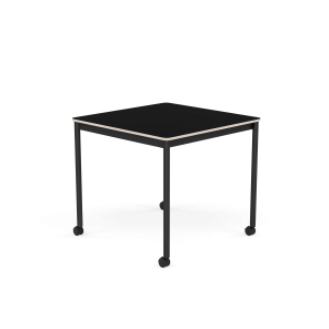 MUUTO stół z kółkami BASE 80x80 czarny laminat / sklejka / czarna podstawa
