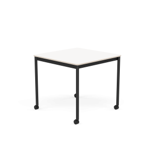 MUUTO stół z kółkami BASE 80x80 biały laminat / sklejka / czarna podstawa