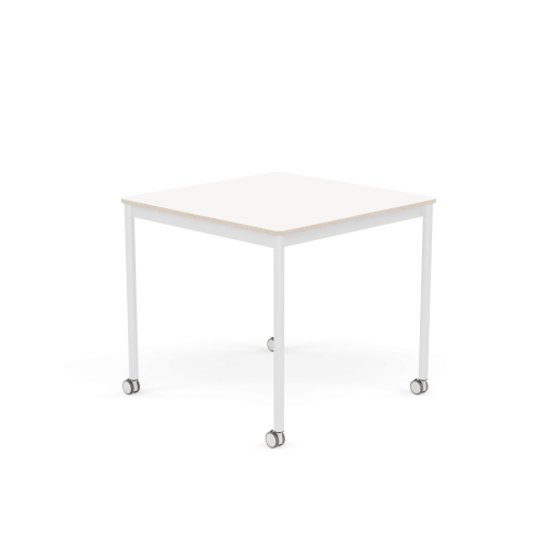 MUUTO stół z kółkami BASE 80x80 biały laminat / sklejka / biała podstawa