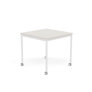 MUUTO stół z kółkami BASE 80x80 biały nanolaminat / sklejka / biała podstawa