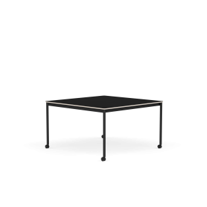 MUUTO stół z kółkami BASE 128x128 czarny laminat / sklejka / czarna podstawa