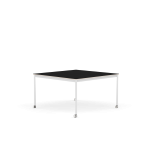 MUUTO stół z kółkami BASE 128x128 czarny laminat / sklejka / biała podstawa