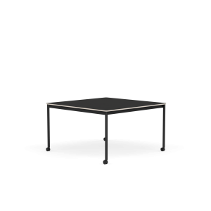 MUUTO stół z kółkami BASE 128x128 czarny nanolaminat / sklejka / czarna podstawa
