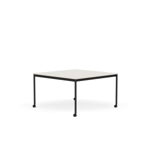 MUUTO stół z kółkami BASE 128x128 biały nanolaminat / sklejka / czarna podstawa