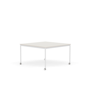 MUUTO stół z kółkami BASE 128x128 biały nanolaminat / sklejka / biała podstawa