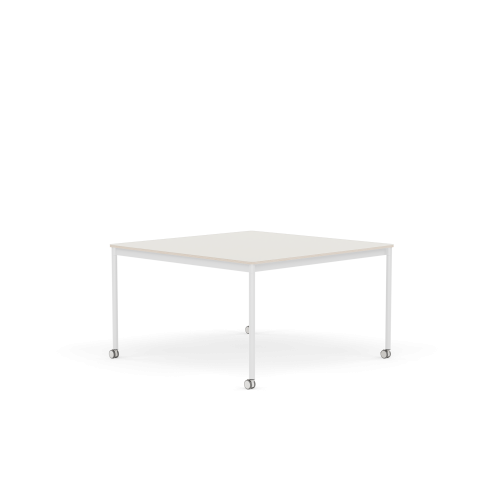 MUUTO stół z kółkami BASE 128x128 biały nanolaminat / sklejka / biała podstawa