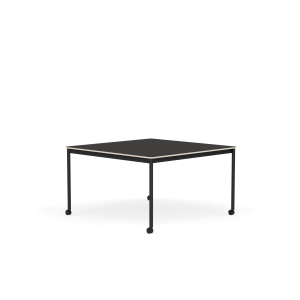MUUTO stół z kółkami BASE 128x128 czarne linoleum / sklejka / czarna podstawa