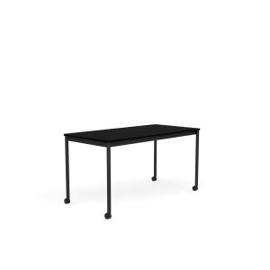 MUUTO stół z kółkami BASE 140x70 czarny laminat / czarny ABS / czarna podstawa