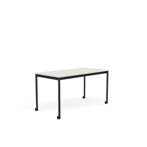 MUUTO stół z kółkami BASE 140x70 biały nanolaminat / sklejka / czarna podstawa