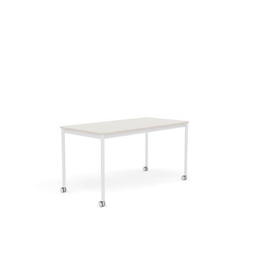 MUUTO stół z kółkami BASE 140x70 biały nanolaminat / sklejka / biała podstawa